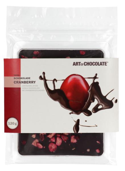 Art of Chocolate - Cranberry - Schokolade Tafel 120g Front