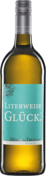 Flick Literweise Glück Müller-Thurgau halbtrocken Flasche