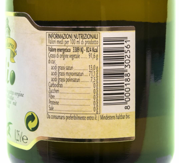 Viola La Colombara Olio Extra Vergine Agli Knoblauch Etikett rechts